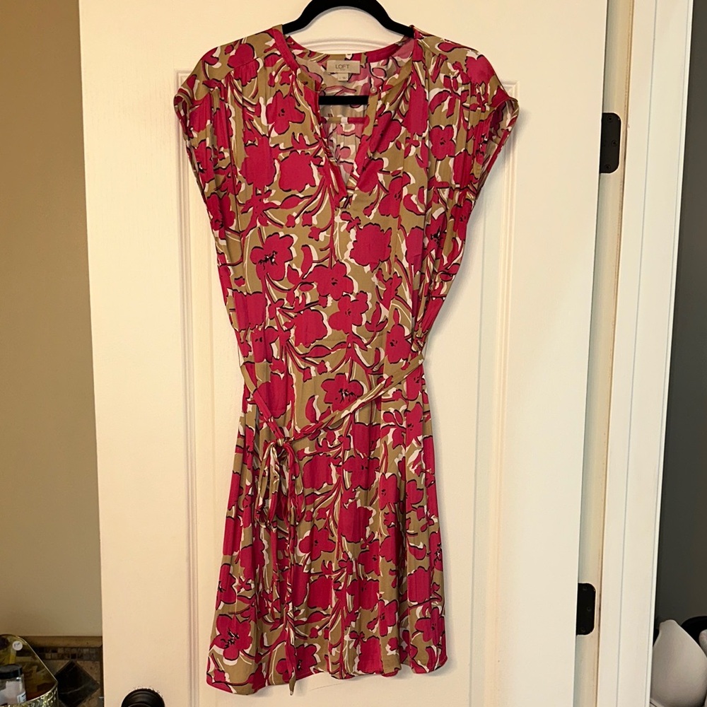 Floral Pink and Green Women's Dress